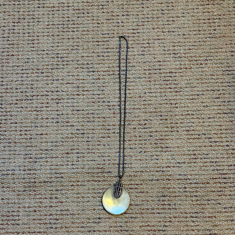Alexis Bittar Silver and White deco Pendant Necklace - Picture 2 of 11